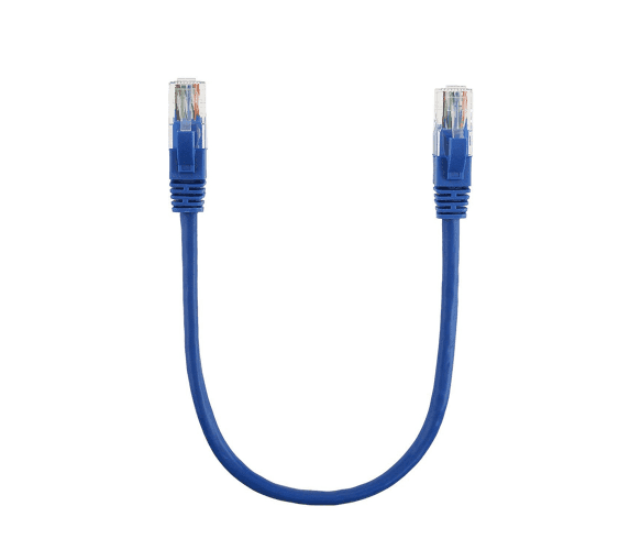 Патч-корд литий RITAR, CCA, UTP, RJ45, Cat.5e, 0,3m, синій Q710 11358