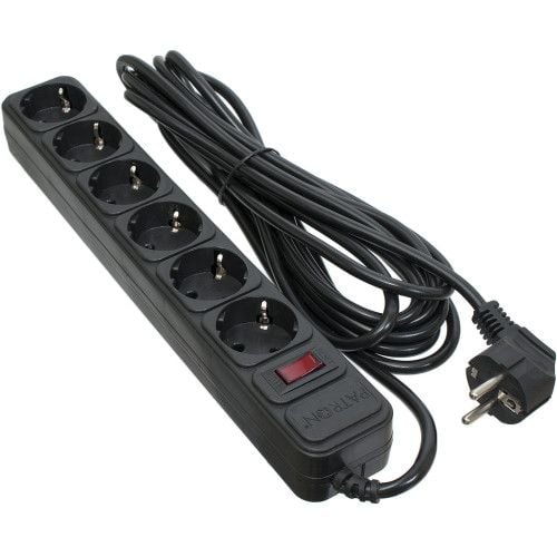 Мережний фільтр живлення 6 розеток 5м 3*1мм2 BLACK PATRON SP-1065