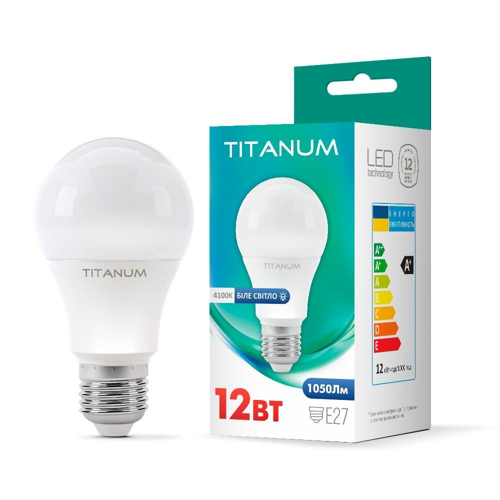 LED Лампа TITANUM A60 12W E27 4100K 220V TLA6012274