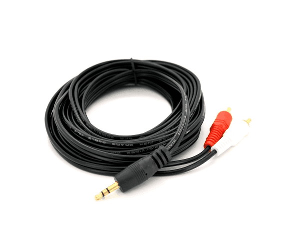 Кабель DC 3.5 (тато) 2 * RCA (тато) GOLD Jack. CU. Stereo круглий чорний 1,5 м Q 500 02111