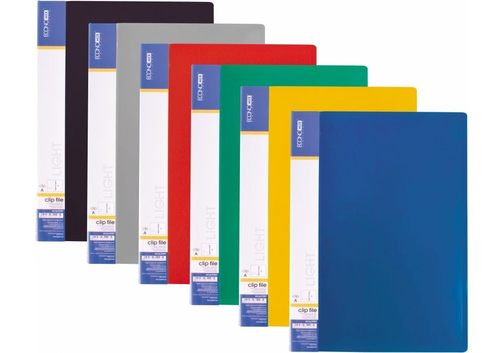 Папка з пружинним швидкозшивачем Economi Clip A Light, асорті E31207