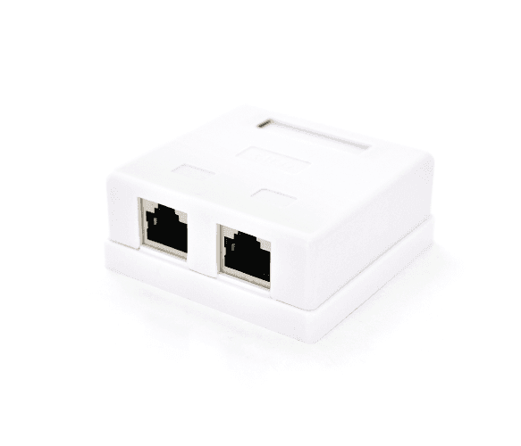 Розетка RITAR FTP 8P8C RJ45 2 порт. Cat/5 біла накладна Q500