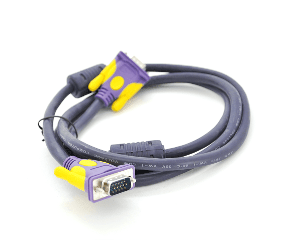 Кабель Merlion VGA 3 + 4 with shielding, 3m, male to male (тато-тато), 2 фериту, purple, Пакет Q100 12902