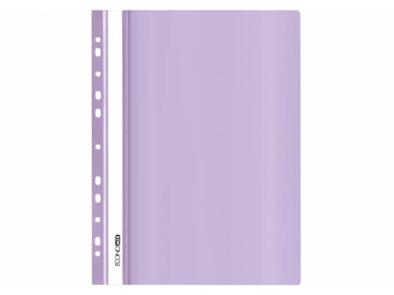 Папка пластикова швидкозшивач Економікс 510 А4 глянець з перфорацією лавандова Е31510-88