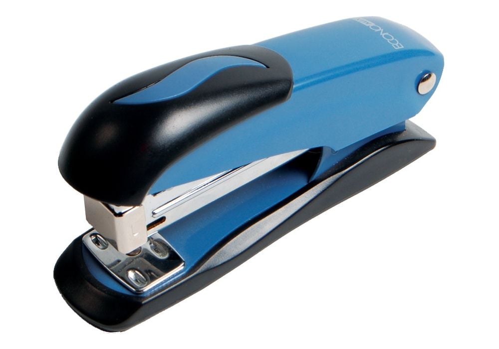 Степлер №24/6, 26/6 Economix, до 20 арк., метал. корпус, синій E40238