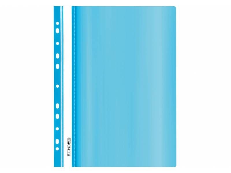 Папка пластикова швидкозшивач Economix А4 глянець з перфолрацією пастельна блакитна Е31510-82
