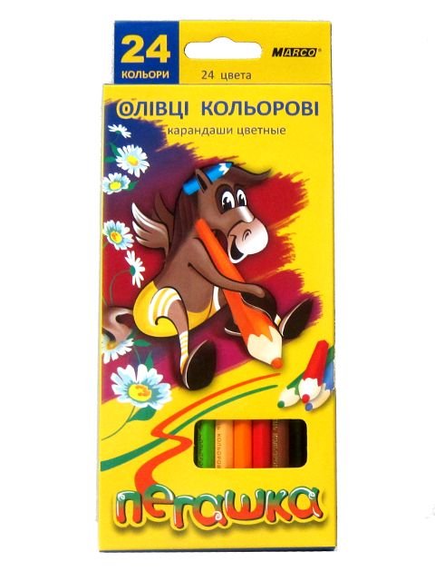 Олівці кольорові Marco ПЕГАШКА шестигранні 24 кол. 1010-24СВ