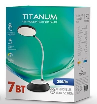 Лампа настільна LED TITANUM TLTF-022B 7W 3000-6500K USB чорна