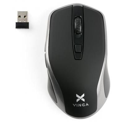 Мишка Vinga MSW-909 Silent black-grey для комп'ютера, для ноутбука, оптичний, 1600 dpi, радіо