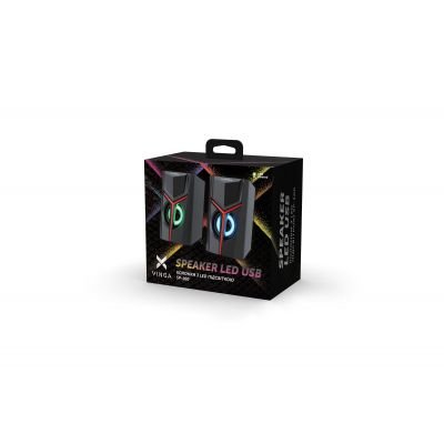 Акустична система 2.0 Vinga SP-100 LED USB Black