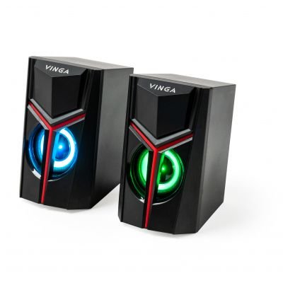 Акустична система 2.0 Vinga SP-100 LED USB Black