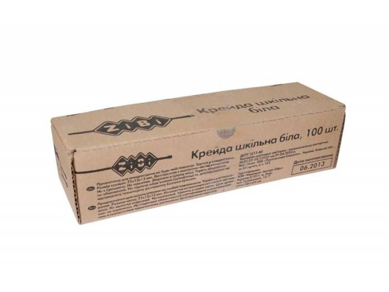 Крейда біла Зібі квадратна ШКІЛЬНИЙ 100шт. ZB.6712-12