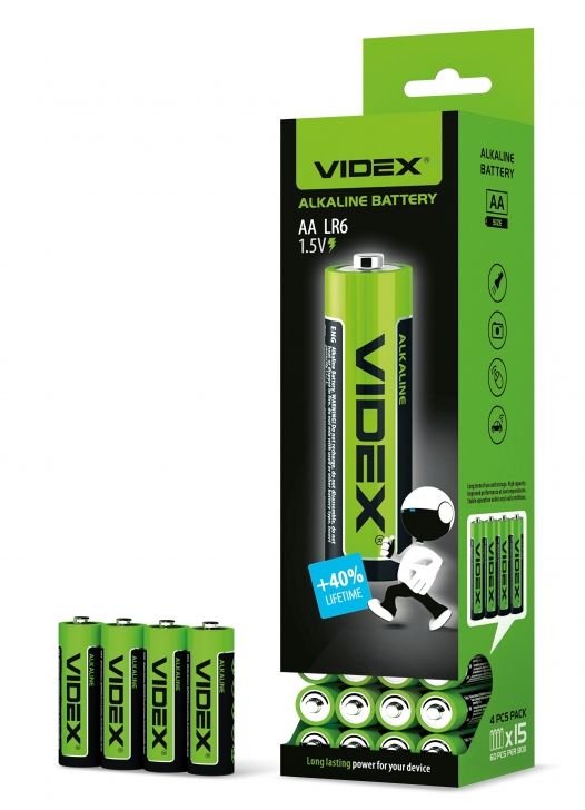 БАТАРЕЙКА Videx LR6/AA лужна (1 шт)