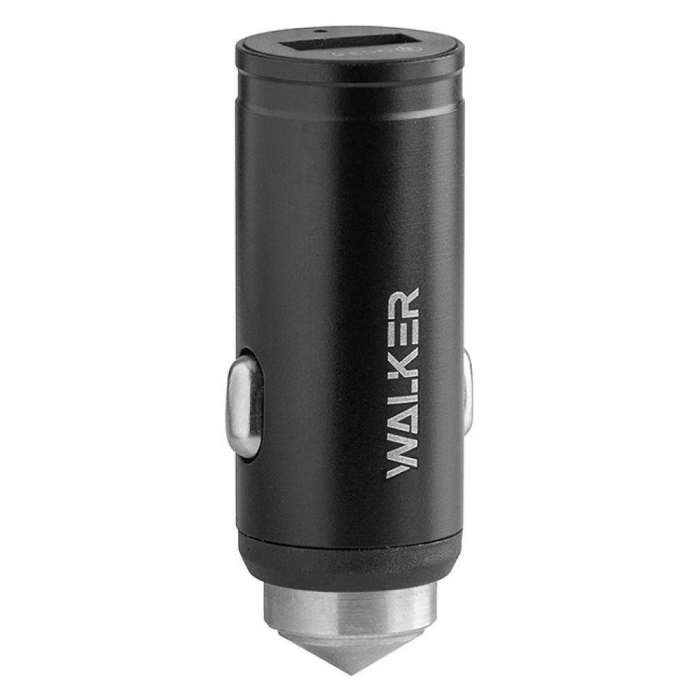 Автомобільний зарядний пристрій (адаптер) WALKER WCR-23 Qualcomm 1USB QC3.0/2.4A black