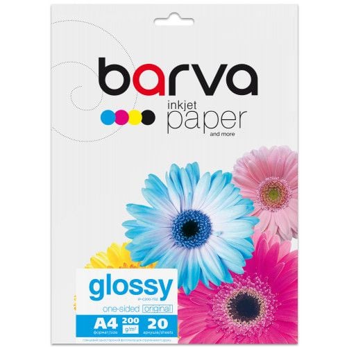 Фотопапір глянцевий 200 г/м2, А4, 20 арк Original Barva (IP-C200-T02)