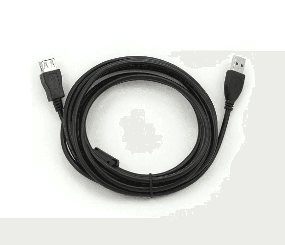 Подовжувач USB 2.0 AM / AF, 1,0m, 1 ферит, чорний, Пакет 07365