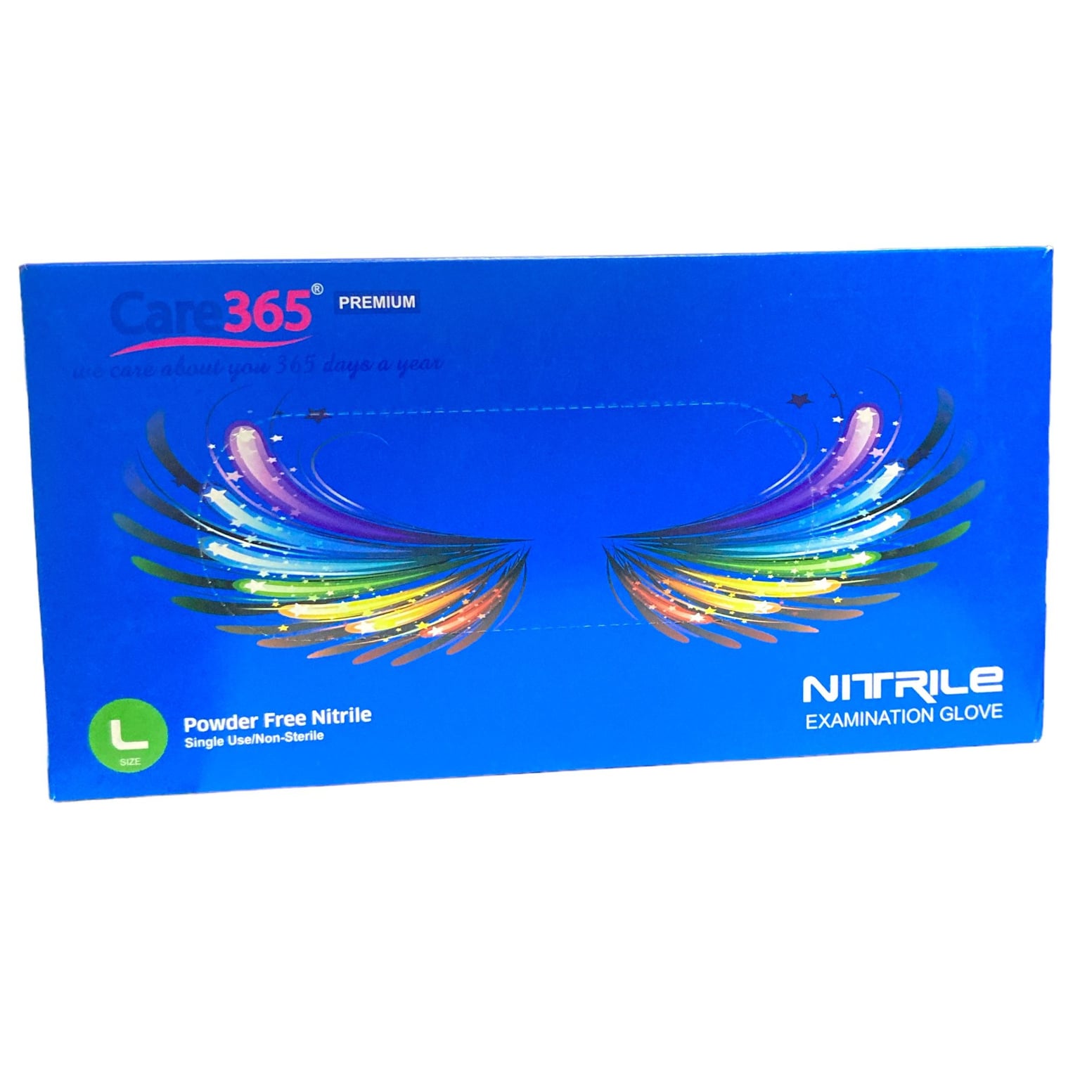 Рукавички нітрилові Care 365 100 шт/уп L блакитні