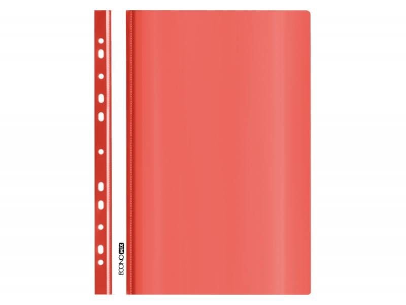 Папка пластикова швидкозшивач Економікс А4 з перфорацією червона Е31510-03