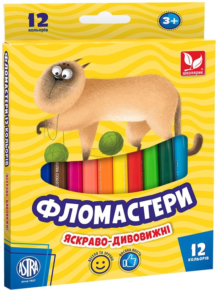 Фломастери 12 кольорів 314107001-UA