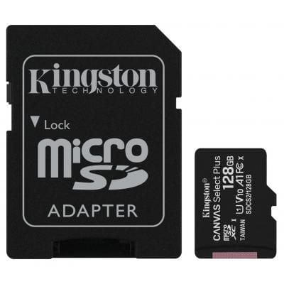 Карта памяті microSDXC (UHS-1) Kingston Canvas Select Plus 128 Gb ckass 10 A1 (R-100Mb/s) with adaptor