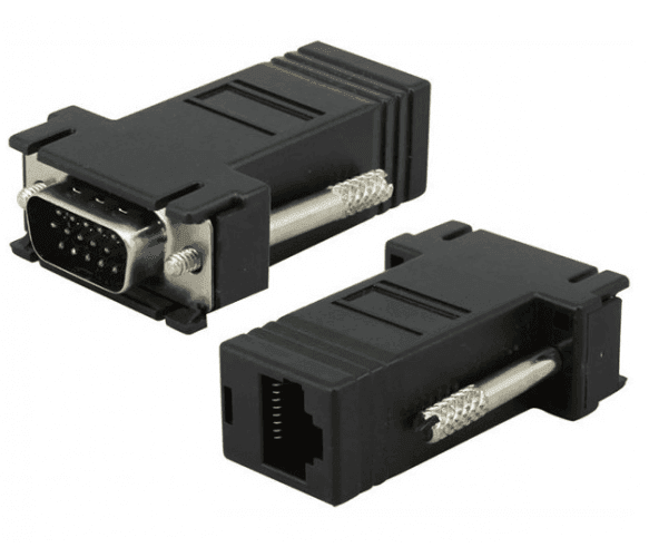 Пасивний подовжувач (А) VGA, RJ-45 to VGA(female) Q100 !!!! Береться в ПАРУ з 08342!!! 10534