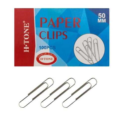 Скріпки нікельовані 50 мм, 100 шт, круглі H-Tone (JJ40304-50)