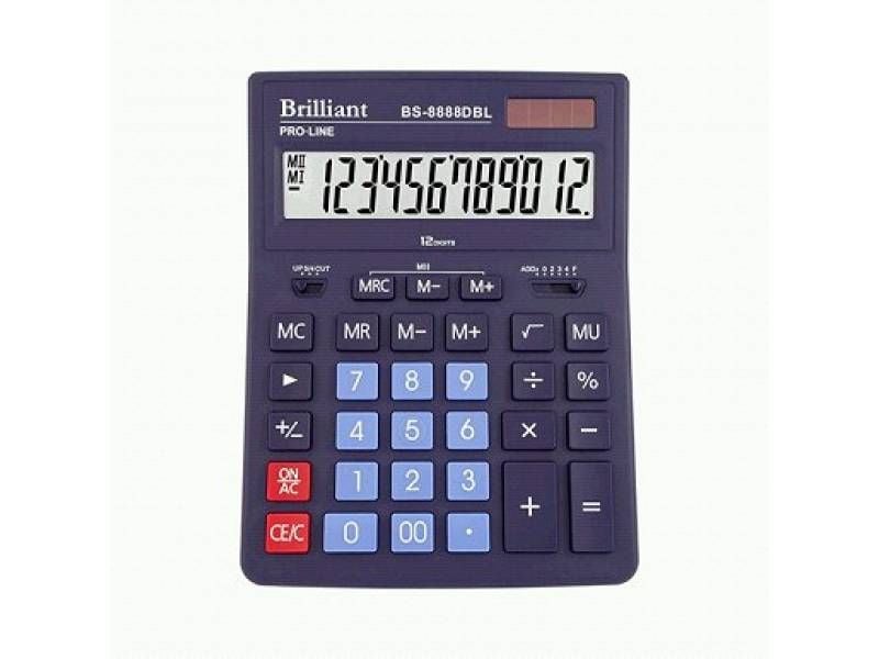 Калькулятор бухгалтерський Brilliant BS-8888BL 12р. (205*155мм) синій BS-8888DBL