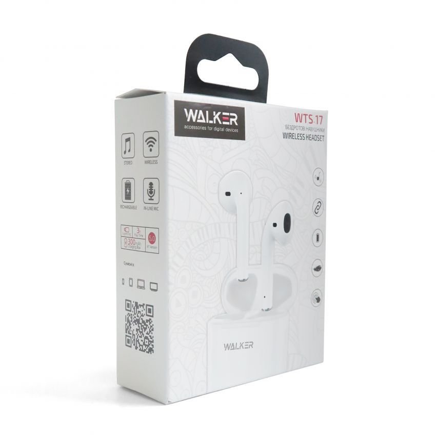 Навушники Bluetooth WALKER WTS-17 white