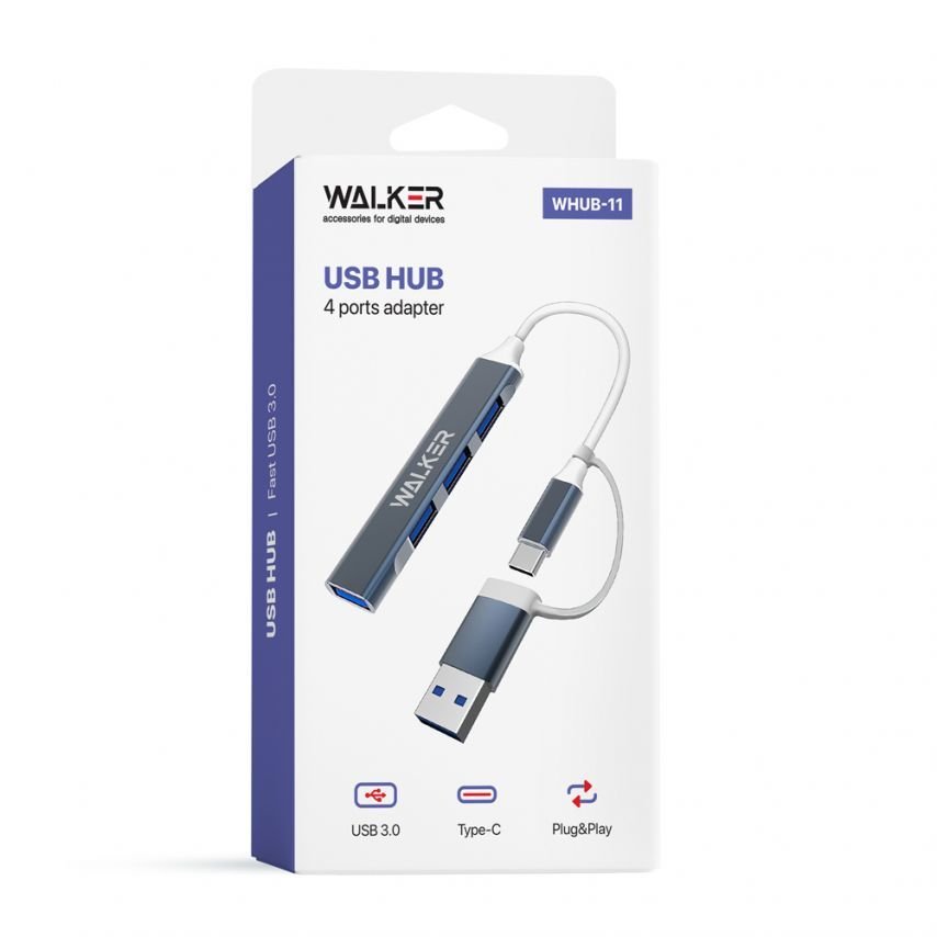 USB HUB WALKER WHUB- 11 4 в 1