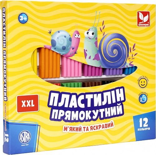 Пластилін прямокутний 12 кольорів 303117001-UA