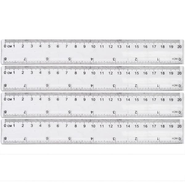 Лінійка 20 см , пластикова прозора 8820