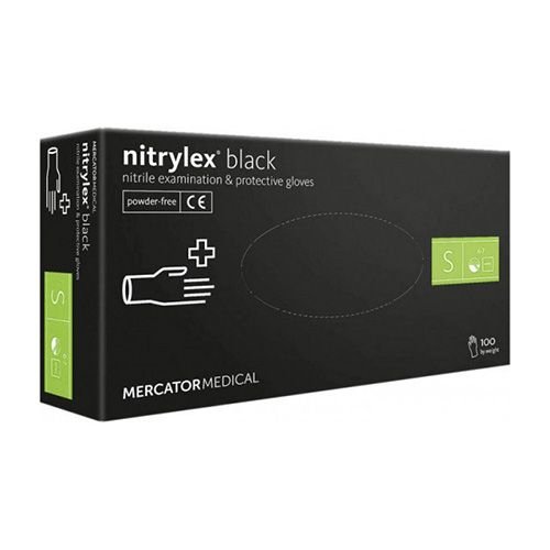 Рукавиці огл. S Nitrylex Black нітрилові 100 шт чорні 132295