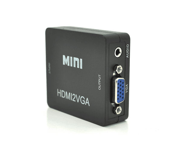 Конвертер mini, HDMI to VGA, Вход HDMI (мама) на Виход VGA (мама) 720/1080P, Black, BOX 26751