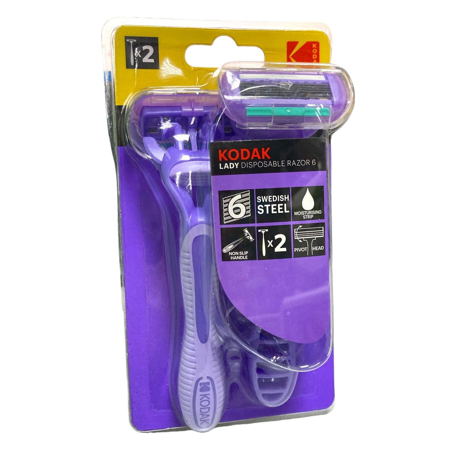 Станок для гоління одноразовий Kodak lady 6_6 лез алоє_Purple (2 шт) 29789