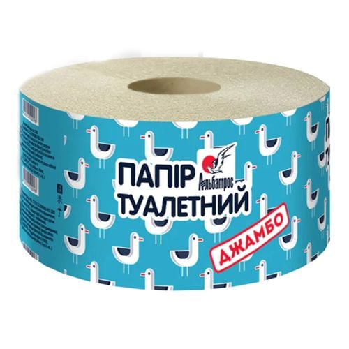 Папір туалетний макулатурний Альбатрос Джамбо з тисненням 120 м 1 шт. 098