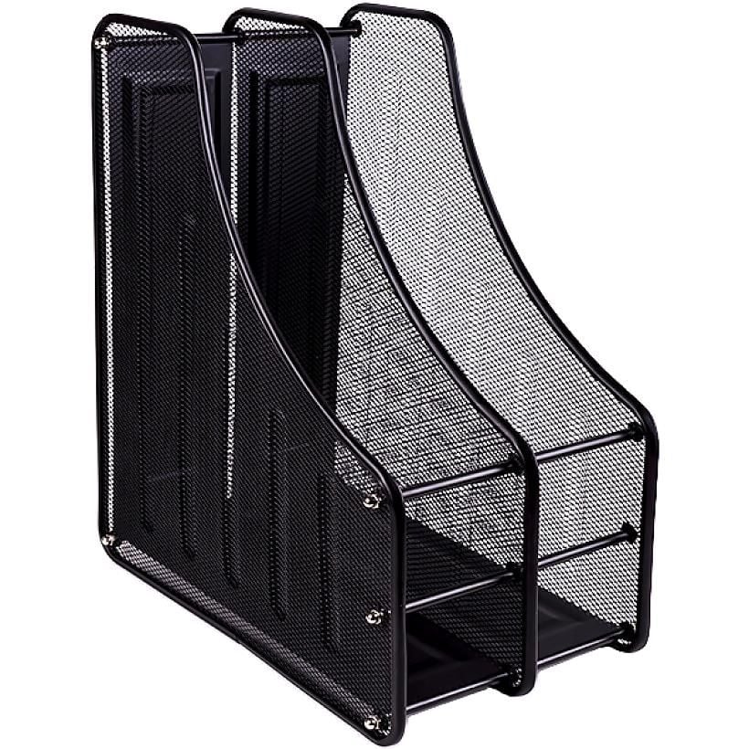 Лоток на два відділення " метал" вертикальний чорний 2537-B