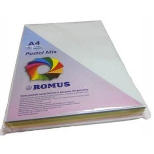 Папір кольоровий Romus A4 160 г/м2 125 аркушів 5 кольорів Mix Pastel R50881