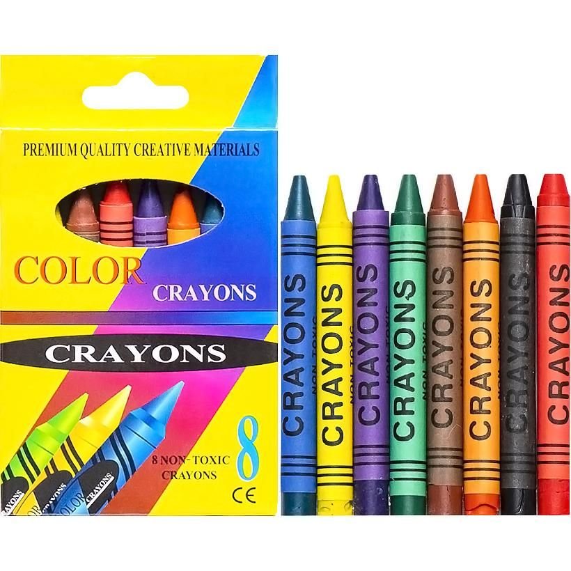 Воскові олівці 8 кольорів CRAYONS 2008A