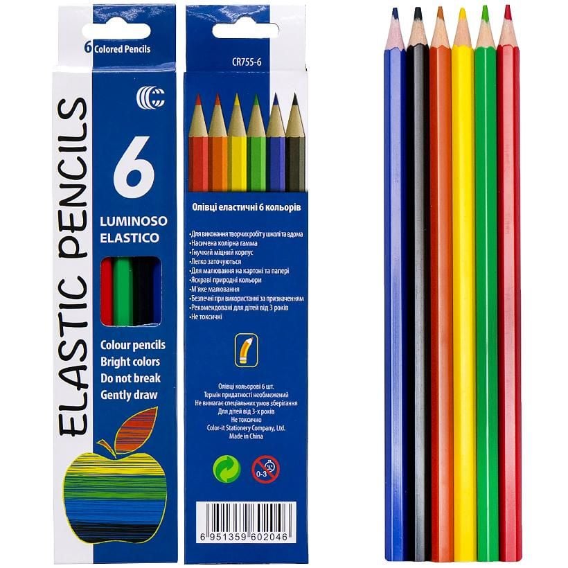 Олівці кольорові Luminoso elastico 6 кол. CR755-6