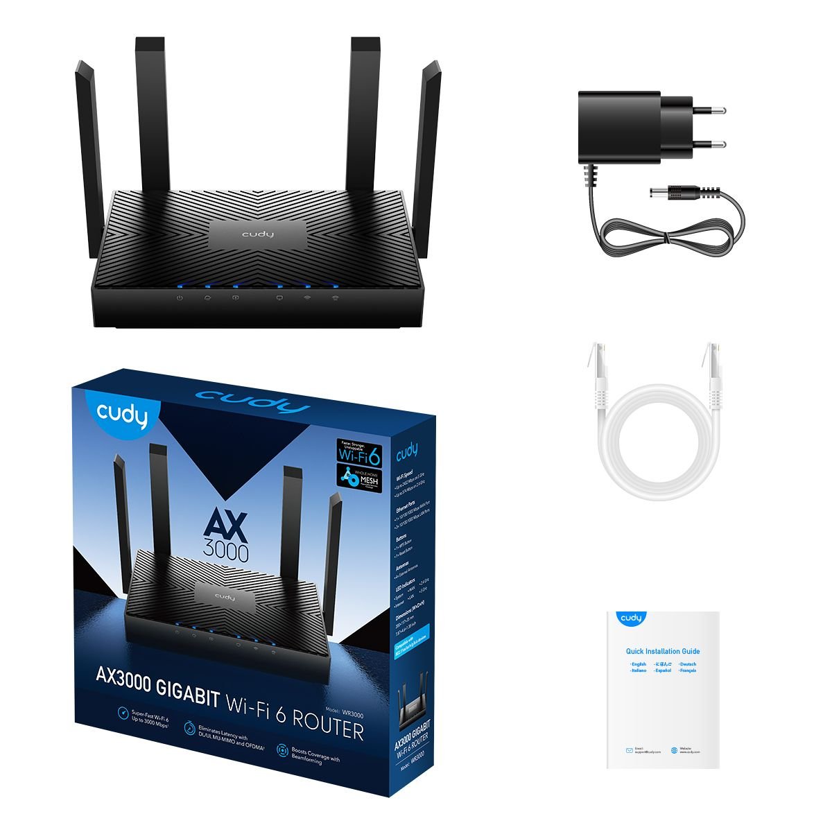 Маршрутизатор WR3000 Wi-Fi 6 Mesh Gigabit 73-00512