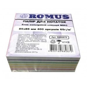 Папір для нотаток 85*85 400 арк. Romus мікс клеєний R880870