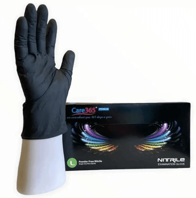 Рукавички нітрилові Care 365 100 шт/уп   L чорні