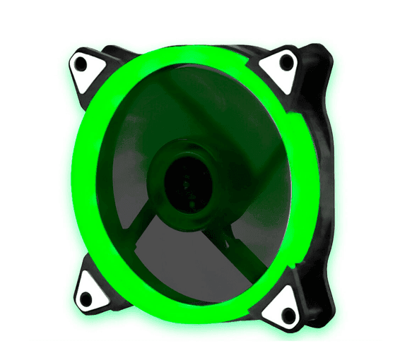 Кулер корпусний 12025 DC sleeve fan 3pin + 4pin - 120*120*25мм, 12V, 1100об/мин, Green, односторонний 21120