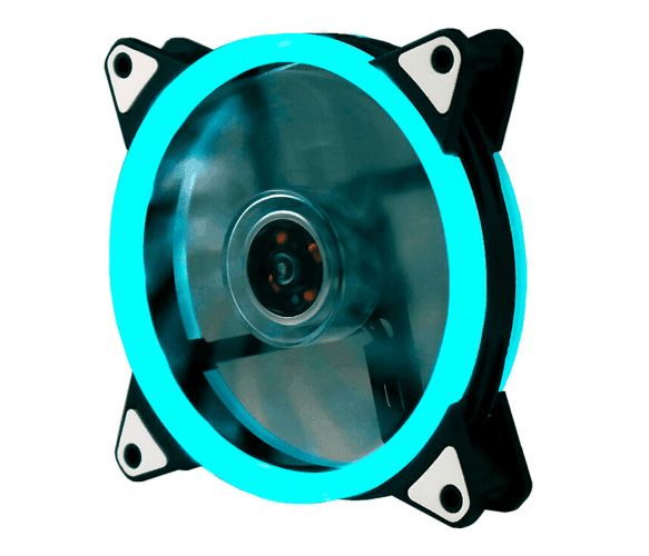 Кулер корпусний 12025 DC sleeve fan 4pin - 120*120*25мм, 12V, 1200об/мин, Ice-Blue, двухсторонний 21123