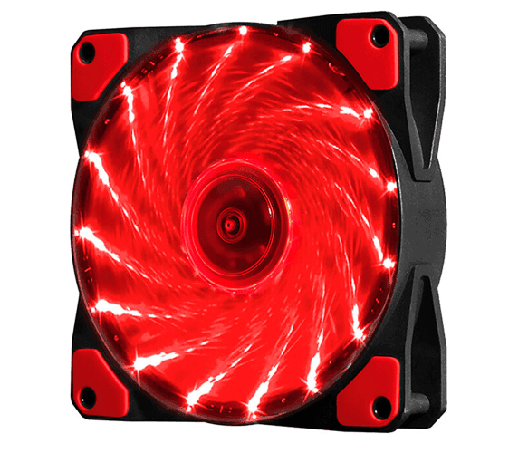 Кулер корпусний 12025 DC sleeve fan 3pin + 2pin - 120*120*25мм, 12V, 1100об/мин, 15LED, Red 21111