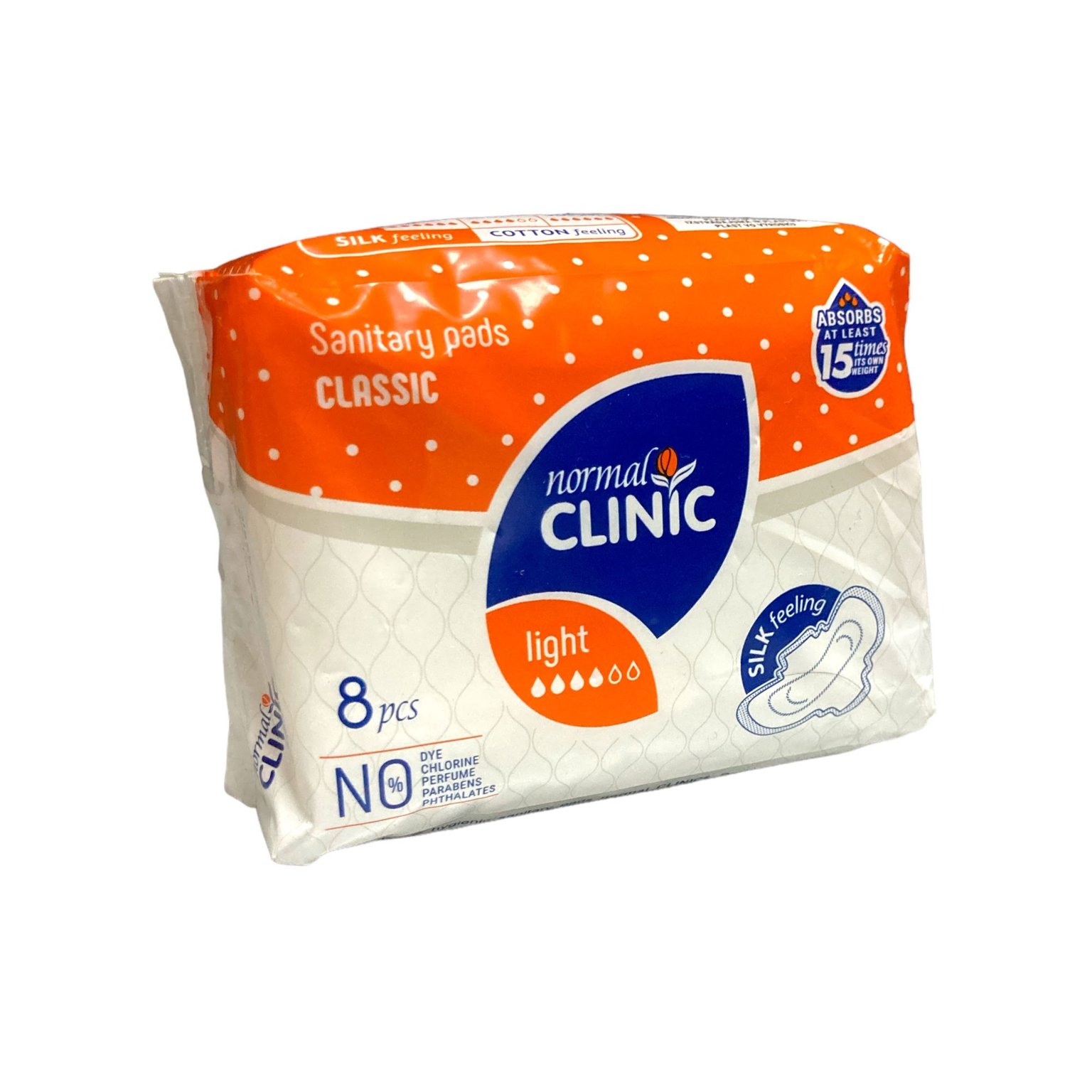 NC  прокладки гігієнічні classic Silk & dry  3 краплі 8 шт 240 мм 4558