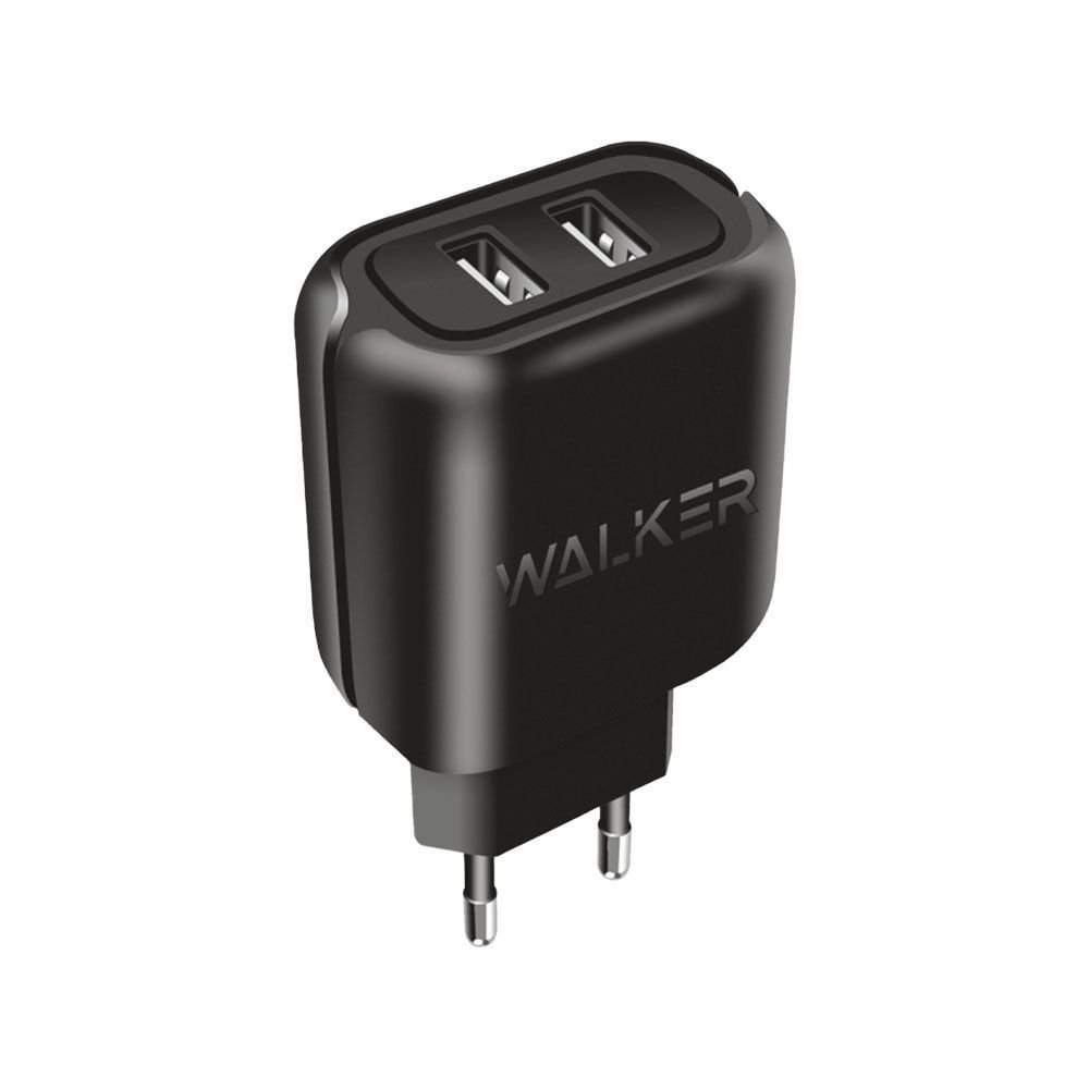 Мережевий зарядний пристрій 2в1 WALKER WH-27 2USB/2.1A+Micro black