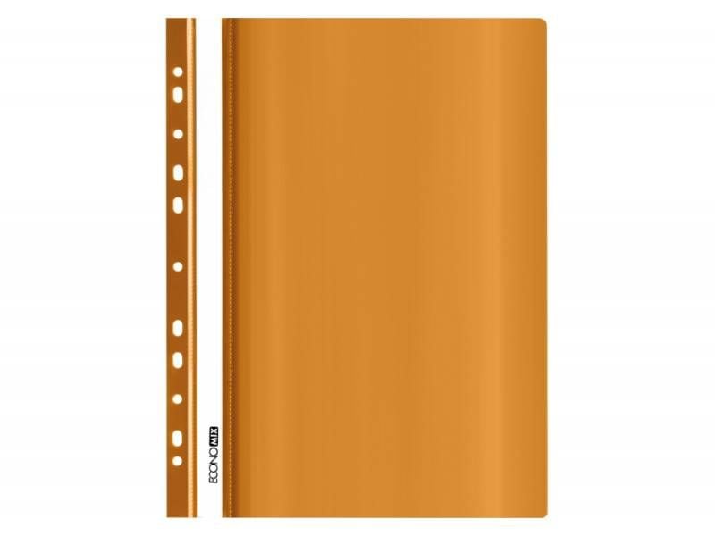 Папка пластикова швидкозшивач Економікс А4глянець з перфорацією помаранчева Е31510-06