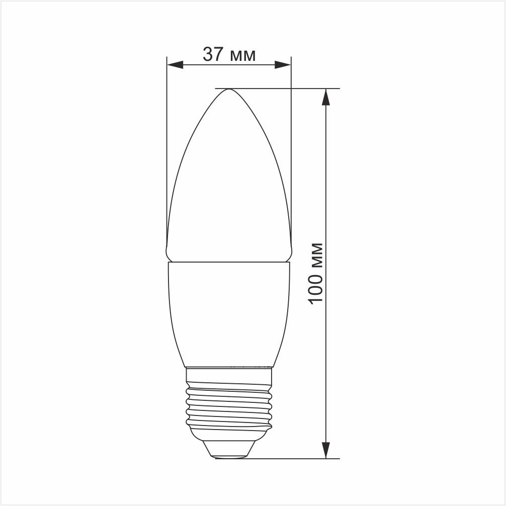 LED Лампа свічка TITANUM C37 6W E27 4100K 220V TLC3706274