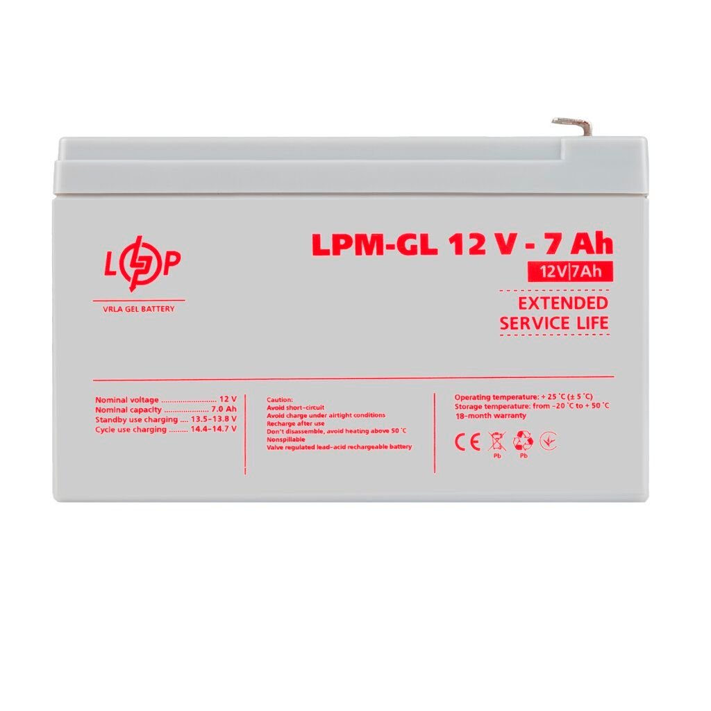 Акумуляторна батарея  LPМ-GL12 V - 7,5АН типу  GEL